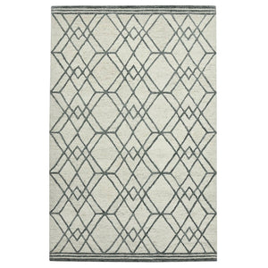 AMER Rugs Vista VIS-4 Hand-Hooked Geometric Farmhouse Area Rug Ivory 9' x 13'
