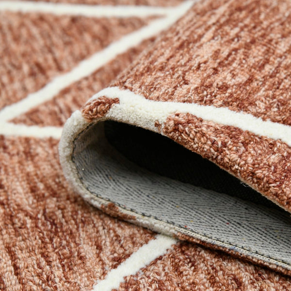 AMER Rugs Vista VIS-5 Hand-Hooked Geometric Farmhouse Area Rug Sienna 9' x 13'