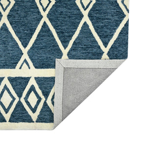 AMER Rugs Vista VIS-6 Hand-Hooked Geometric Farmhouse Area Rug Navy 9' x 13'