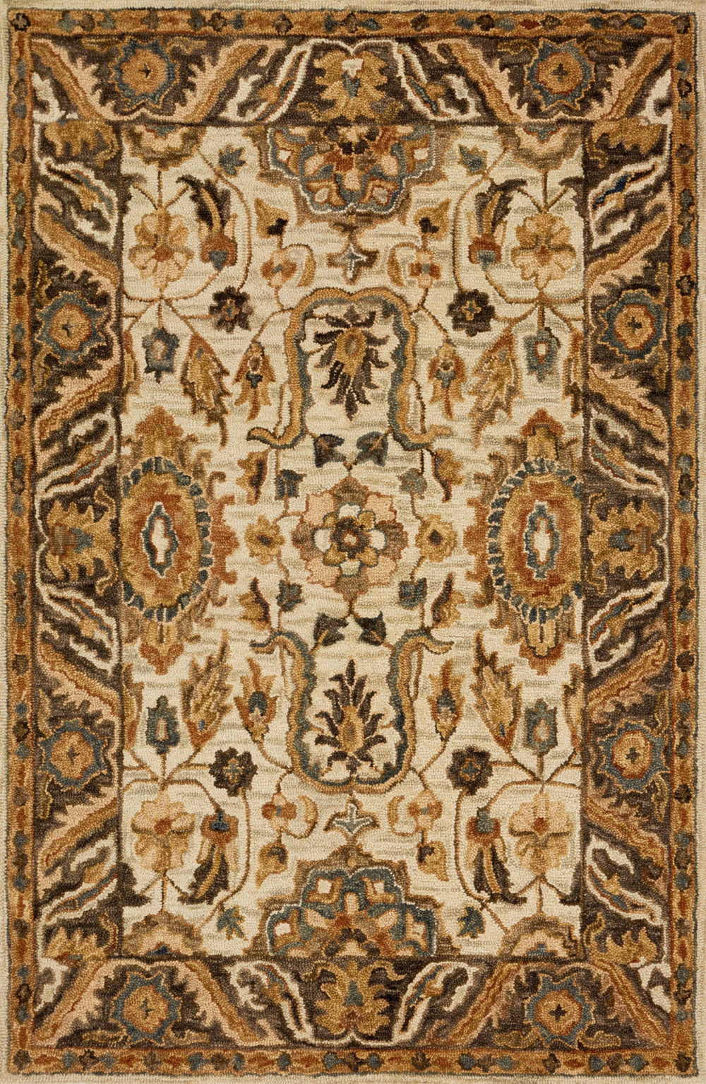 Loloi Victoria VK-02 100% Wool Hooked Traditional Rug VITRVK-02IVDT93D0