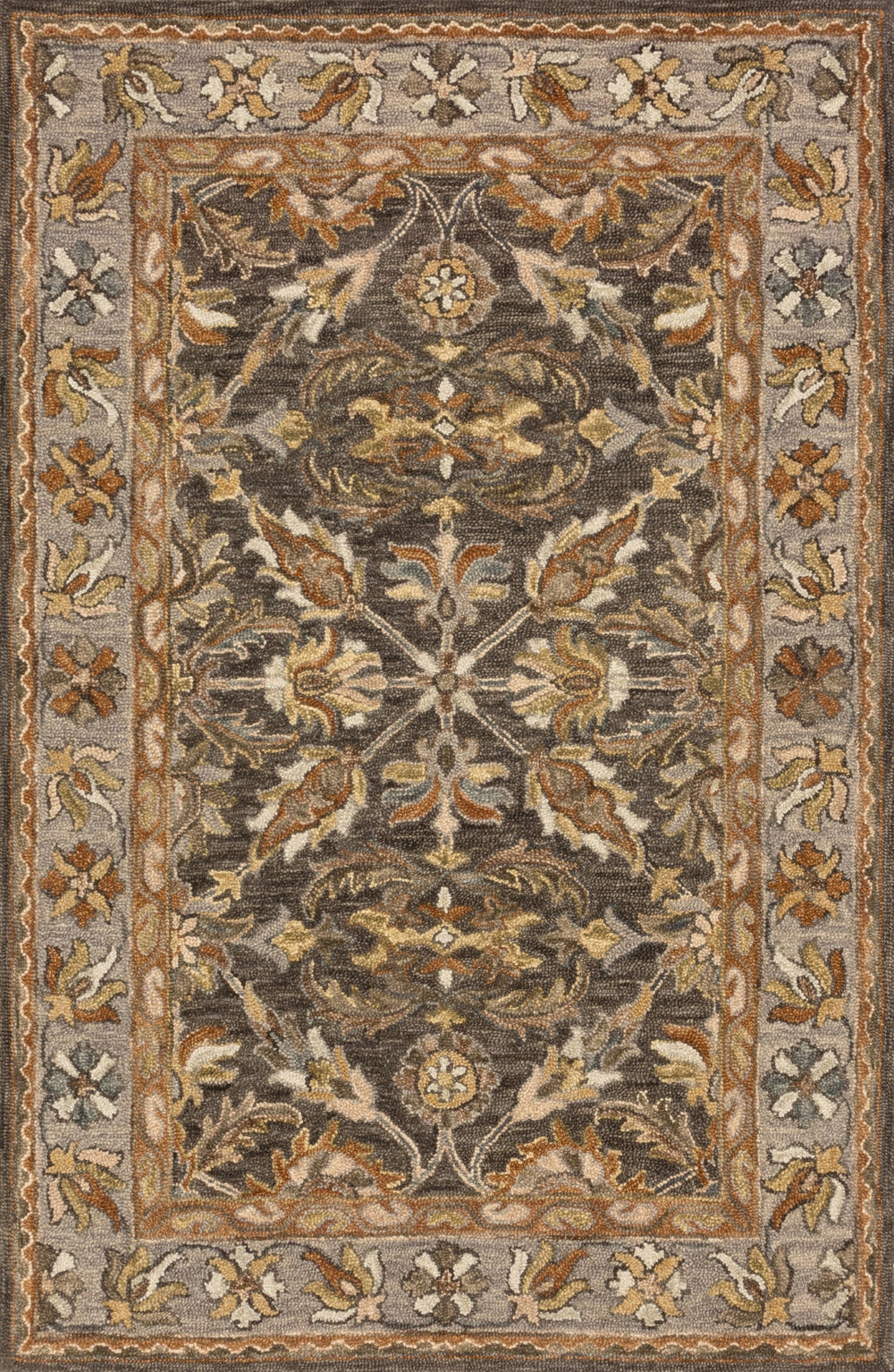 Loloi Victoria VK-06 100% Wool Hooked Traditional Rug VITRVK-06DTGY93D0