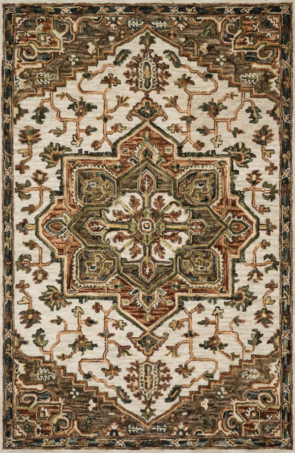 Loloi Victoria VK-15 100% Wool Hooked Traditional Rug VITRVK-15IVTO93D0