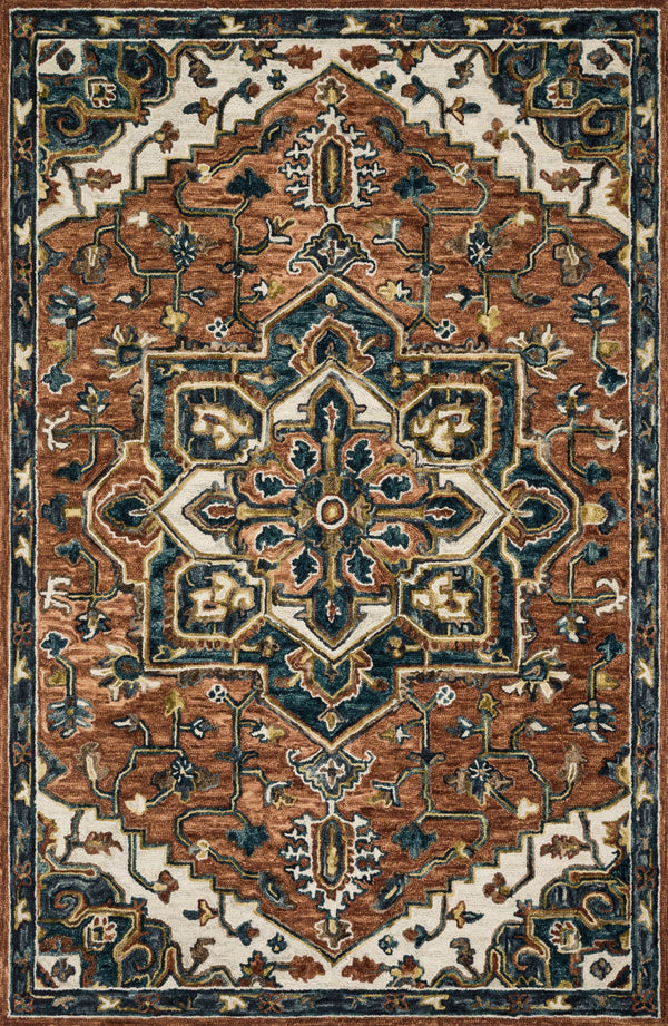 Loloi Victoria VK-15 100% Wool Hooked Traditional Rug VITRVK-15RUIV93D0