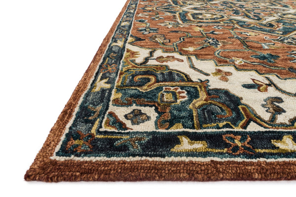 Loloi Victoria VK-15 100% Wool Hooked Traditional Rug VITRVK-15RUIV93D0