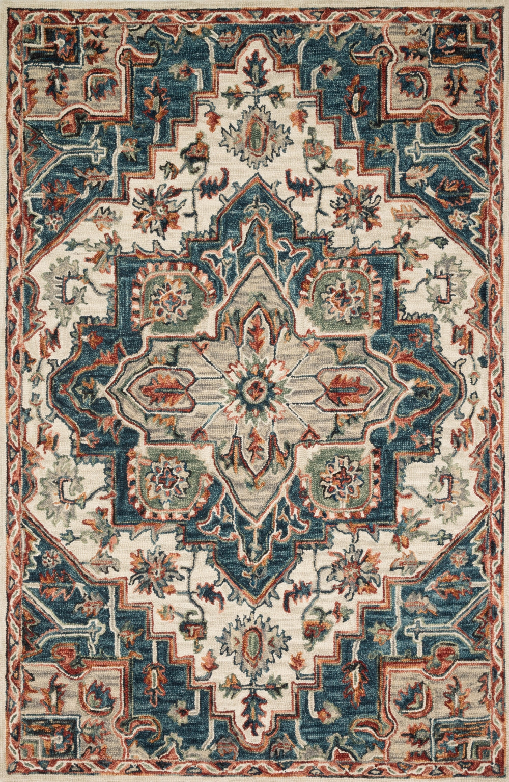 Loloi Victoria VK-16 100% Wool Hooked Traditional Rug VITRVK-16BBRE93D0
