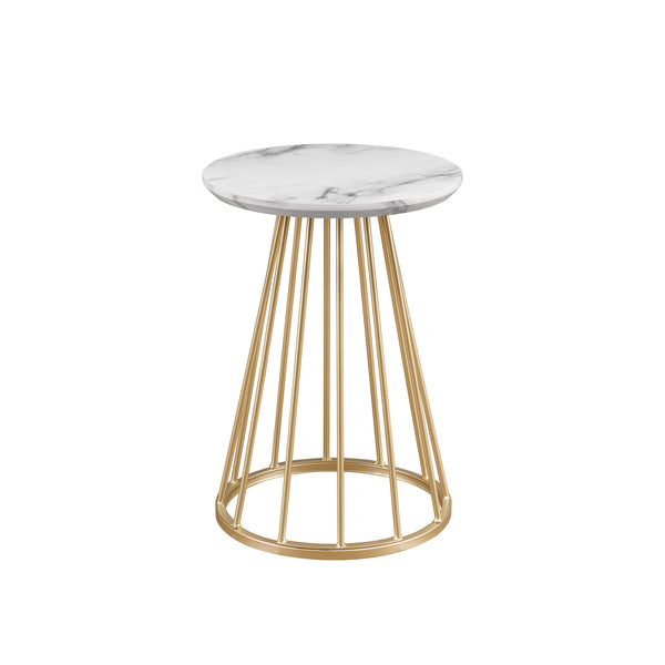 Walker Edison Vivian Modern/Contemporary 16" Modern Side Table with Metal Caged Base VIVL8KGWM