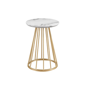 Walker Edison Vivian Modern/Contemporary 16" Modern Side Table with Metal Caged Base VIVL8KGWM