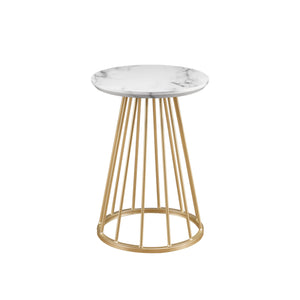 Walker Edison Vivian Modern/Contemporary 16" Modern Side Table with Metal Caged Base VIVL8KGWM