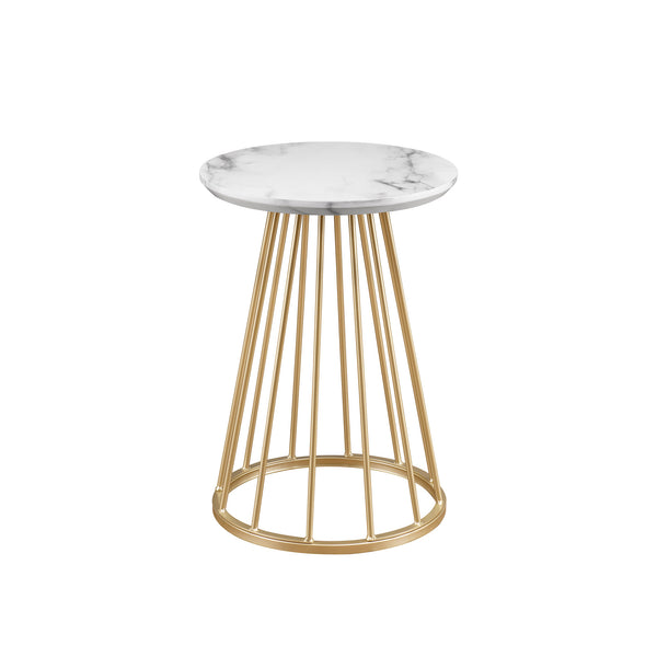 Walker Edison Vivian Modern/Contemporary 16" Modern Side Table with Metal Caged Base VIVL8KGWM