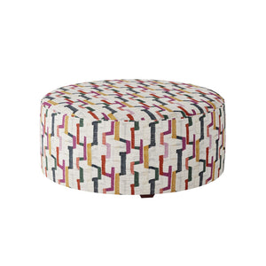 Fusion 140-C Transitional Cocktail Ottoman 140-C Fiddlesticks Confetti 39" Round Cocktail Ottoman