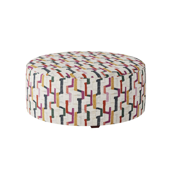 Fusion 140-C Transitional Cocktail Ottoman 140-C Fiddlesticks Confetti 39" Round Cocktail Ottoman