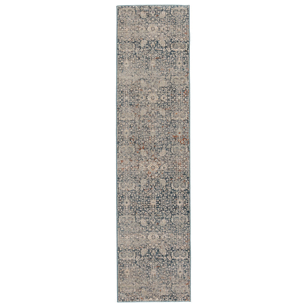 Jaipur Living Torryn Damask Gray/ Blue Runner Rug (3'X8')