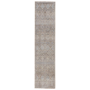 Jaipur Living Cashel Tribal Gray/ Dark Blue Runner Rug (3'X8')