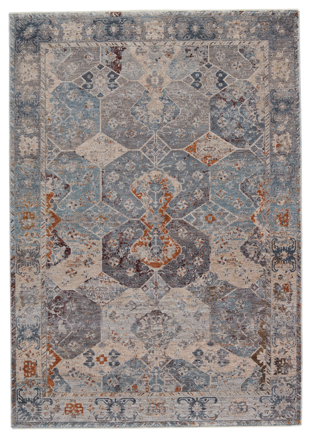 Jaipur Living Valentia Collection VLN21 Thessaly 65% Polyester 35% Viscose Machine Made Updated Traditional Medallion Rug RUG151873