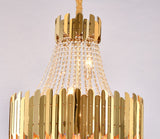 Bethel Gold Chandelier in Stainless Steel & Crystal