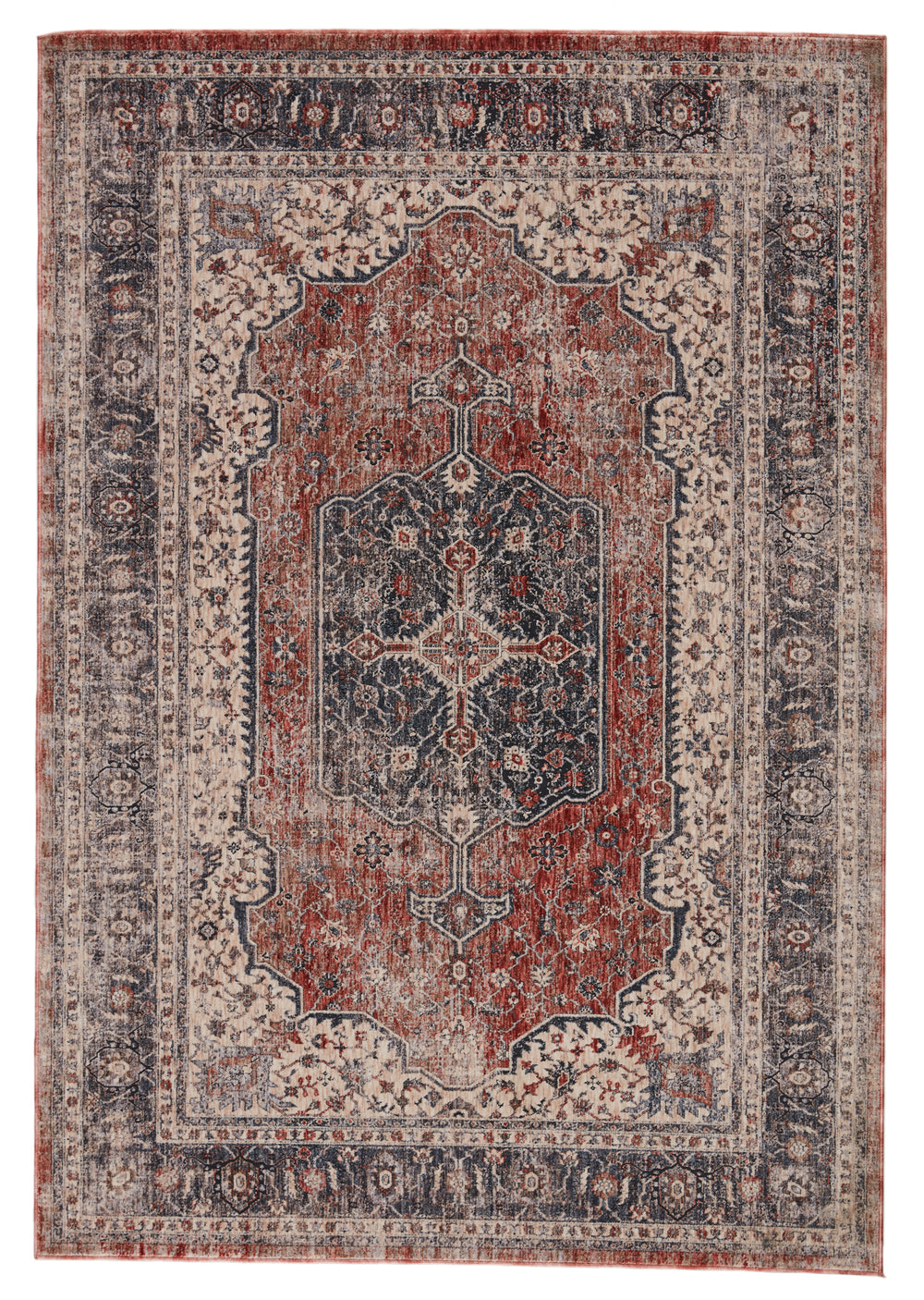 Jaipur Living Vanadey Collection VND04 Temple 100% Polyester Machine Made Updated Traditional Medallion Rug RUG147192