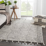 Nikki Chu by Jaipur Living Montblanc Handmade Geometric Ivory/ Gray Area Rug (9'X12')