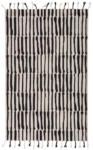 Nikki Chu by Jaipur Living Saville Handmade Tribal Black/ Ivory Area Rug (9'X12')