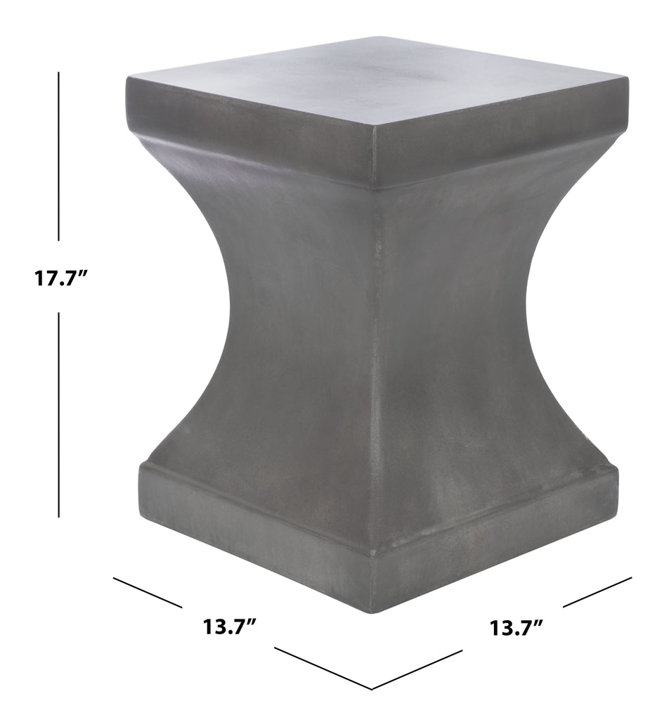Curby Indoor/Outdoor Modern Concrete 17.7 Inch H Accent Table
