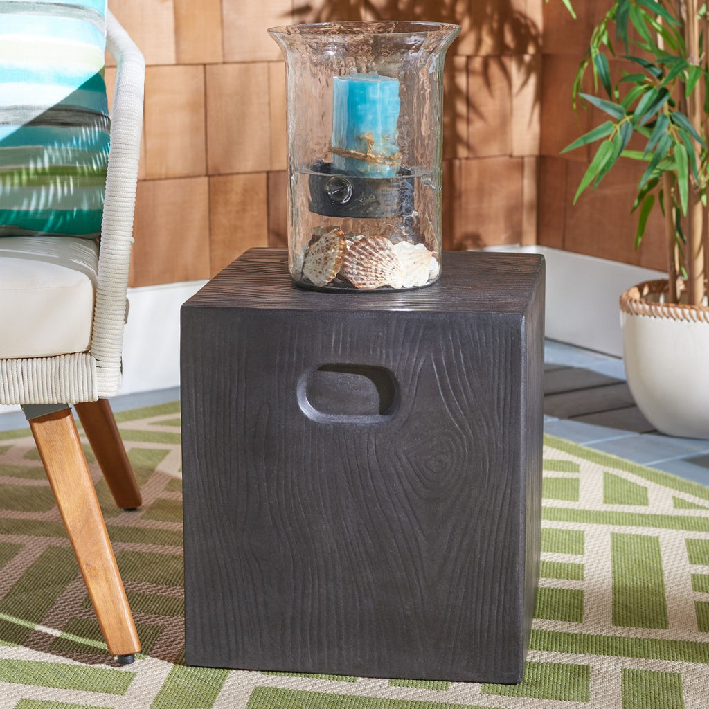 Cube Indoor/Outdoor Modern Concrete 16.5 Inch H Accent Table