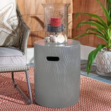 Trunk Indoor/Outdoor Modern Concrete Round 16.5 Inch H Accent Table
