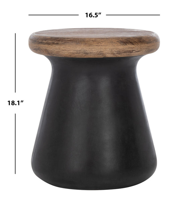 Button Indoor/Outdoor Modern Concrete Round 18.1 Inch H Accent Table