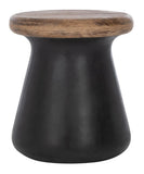 Button Indoor/Outdoor Modern Concrete Round 18.1-Inch H Accent Table