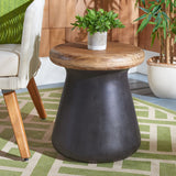 Button Indoor/Outdoor Modern Concrete Round 18.1 Inch H Accent Table