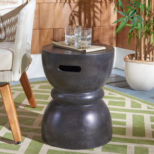 Haruki Indoor/Outdoor Modern Concrete Round 17.7 Inch H Accent Table