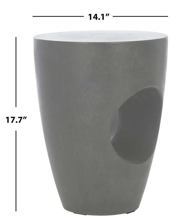 Aishi Modern Concrete Round Accent Table for Indoor and Outdoor Use – Artistic Sculptural Design