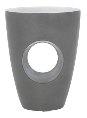 Aishi Modern Concrete Round Accent Table for Indoor and Outdoor Use – Artistic Sculptural Design