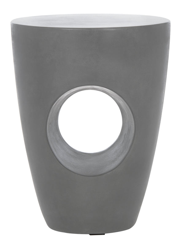 Aishi Modern Concrete Round Accent Table for Indoor and Outdoor Use – Artistic Sculptural Design