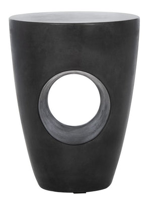 Aishi Indoor/Outdoor Modern Concrete Round 17.7-Inch H Accent Table