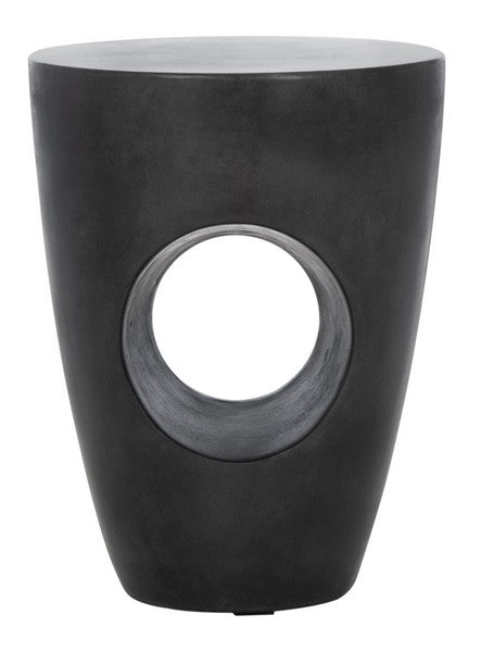 Aishi Indoor/Outdoor Modern Concrete Round 17.7-Inch H Accent Table