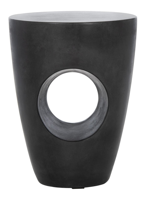 Aishi Indoor/Outdoor Modern Concrete Round 17.7-Inch H Accent Table