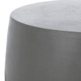 Zuri Indoor/Outdoor Modern Concrete Round 17.7 Inch H Accent Table