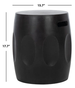 Zuri Indoor/Outdoor Modern Concrete Round 17.7 Inch H Accent Table