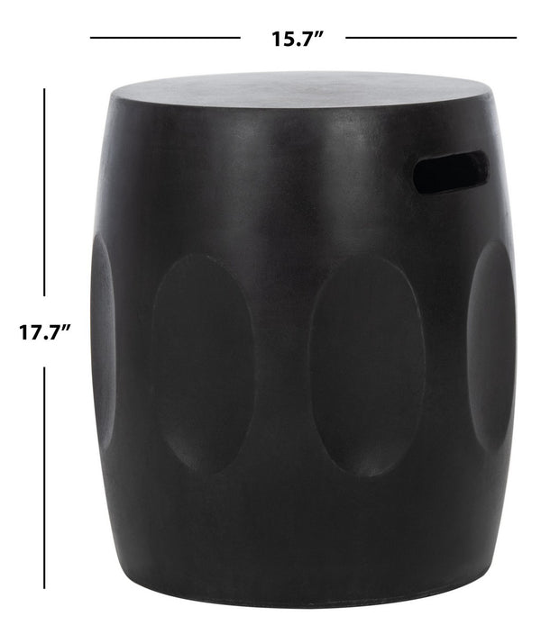 Zuri Indoor/Outdoor Modern Concrete Round 17.7 Inch H Accent Table