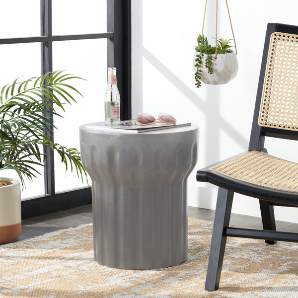 Vesta Concrete Accent Table: Modern Round Design Inspired by Santorini, Perfect for Indoor & Outdoor Use