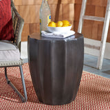 Jaslyn Indoor/Outdoor Modern Concrete Round 17.7 Inch H Accent Table