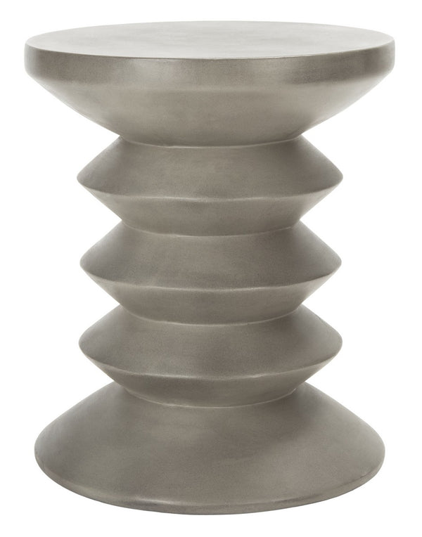 Benaya Concrete Accent Stool - Artistic Outdoor Seating for Patios, Porches, and Zen Gardens