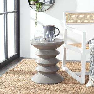 Benaya Concrete Accent Stool - Artistic Outdoor Seating for Patios, Porches, and Zen Gardens