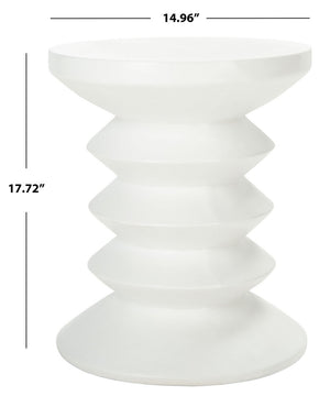 Benaya Concrete Accent Stool - Artistic Outdoor Seating for Patios, Porches, and Zen Gardens