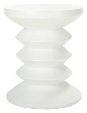 Benaya Concrete Accent Stool - Artistic Outdoor Seating for Patios, Porches, and Zen Gardens