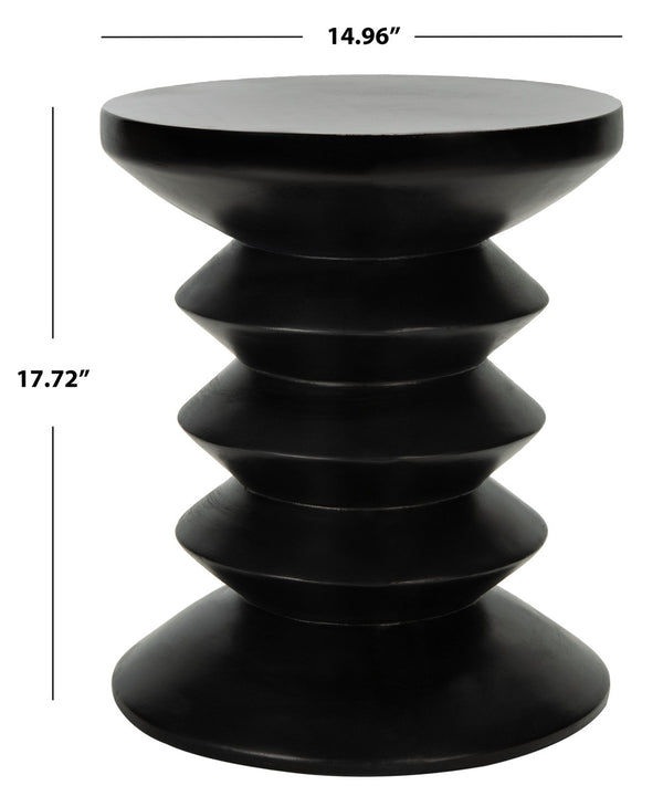 Benaya Concrete Accent Stool - Artistic Outdoor Seating for Patios, Porches, and Zen Gardens