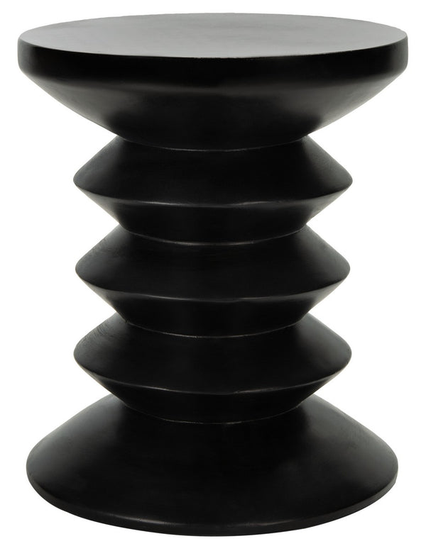 Benaya Concrete Accent Stool - Artistic Outdoor Seating for Patios, Porches, and Zen Gardens