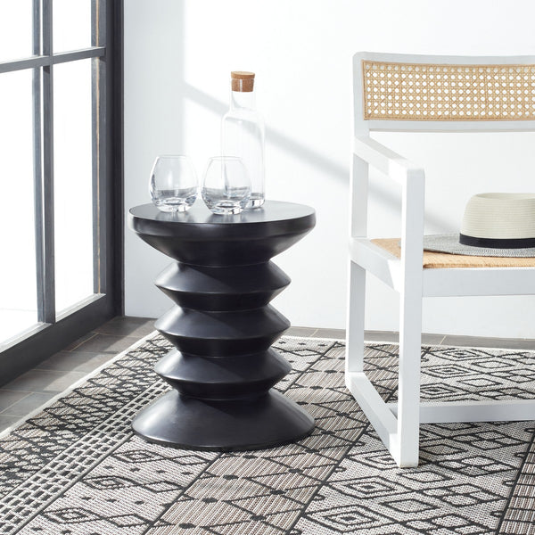 Benaya Concrete Accent Stool - Artistic Outdoor Seating for Patios, Porches, and Zen Gardens