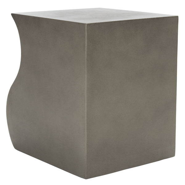 Mazza Concrete Accent Stool - Artistic Modern Design for Patio or Garden, No Assembly Required