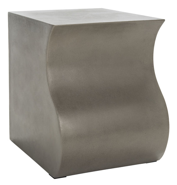 Mazza Concrete Accent Stool - Artistic Modern Design for Patio or Garden, No Assembly Required