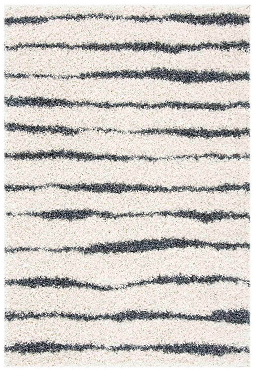 Venus Shag 600 Venus Shag 603 Shag Power Loomed 60% Polypropylene 35% Recycled Polyester 5% Latex Rug Ivory / Dark Grey